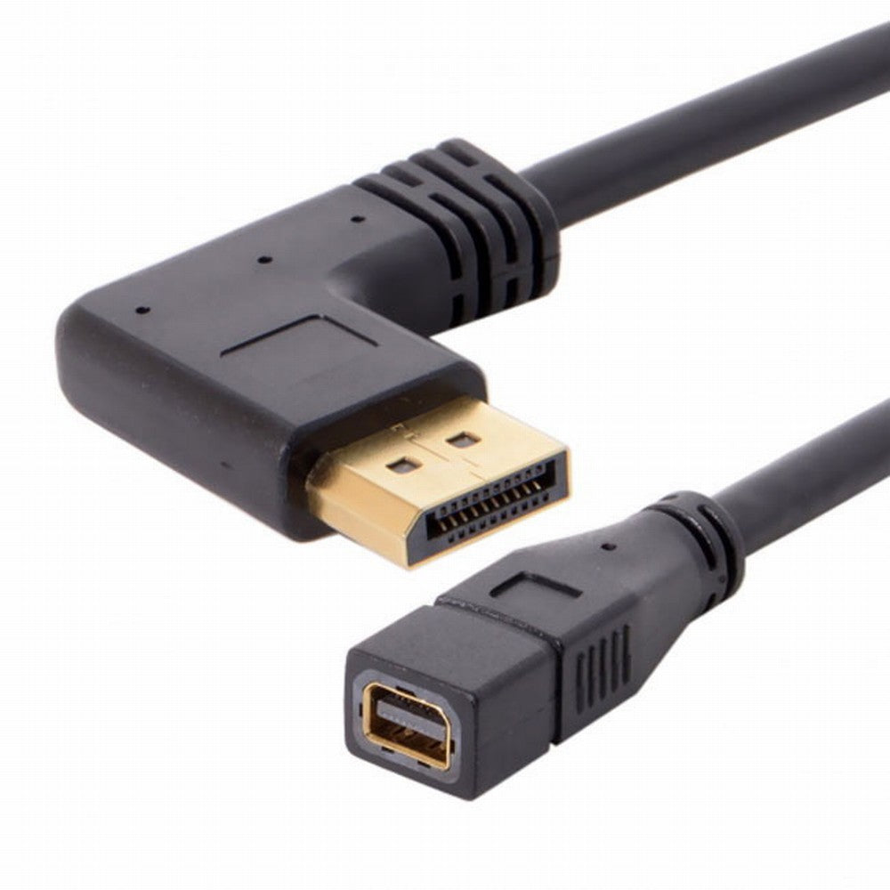 Chenyang Right Angled DP DisplayPort 90 Degree to Mini DP DisplayPort Female Cable for Displays Monitors DP-048-RI