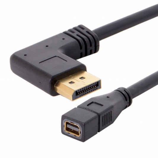 Chenyang Right Angled DP DisplayPort 90 Degree to Mini DP DisplayPort Female Cable for Displays Monitors DP-048-RI