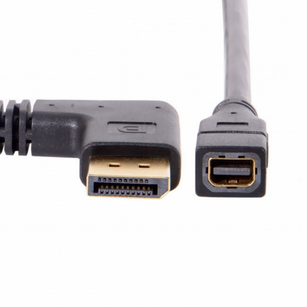 Chenyang Right Angled DP DisplayPort 90 Degree to Mini DP DisplayPort Female Cable for Displays Monitors DP-048-RI