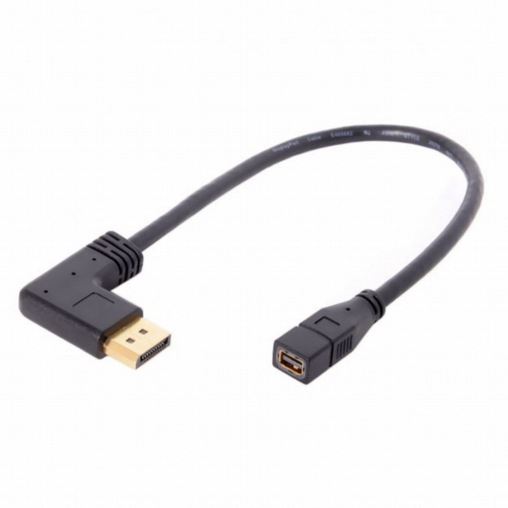 Chenyang Right Angled DP DisplayPort 90 Degree to Mini DP DisplayPort Female Cable for Displays Monitors DP-048-RI