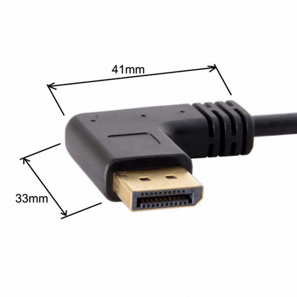 Chenyang DisplayPort Display Port Male to Female 90 Degree Left Down Angled Extension Cable DP-015-LE