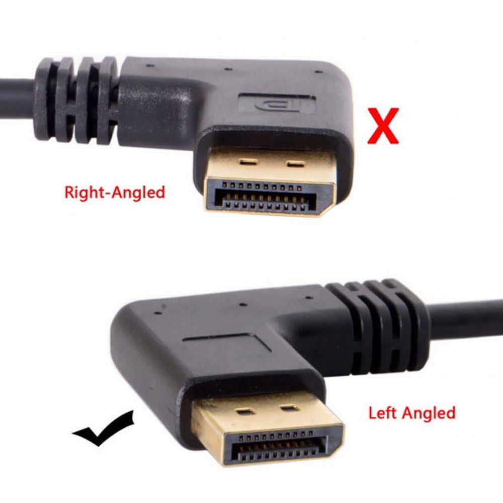 Chenyang DisplayPort Display Port Male to Female 90 Degree Left Down Angled Extension Cable DP-015-LE