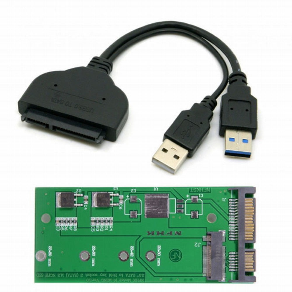 Chenyang USB 3.0 to SATA 2.5" Hard Disk to M.2 NGFF B/M-Key 2 Lane SSD for E431 E531 X240 Y410P Y510 U3-067+SA-123