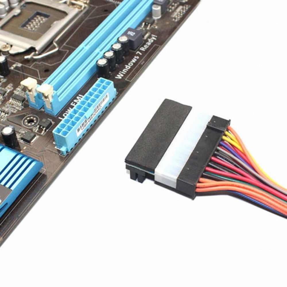 Chenyang ATX 24Pin Female to 24pin Male 90 Degree Power Adapter Mainboard Motherboard for Desktops PC Supply PW-007