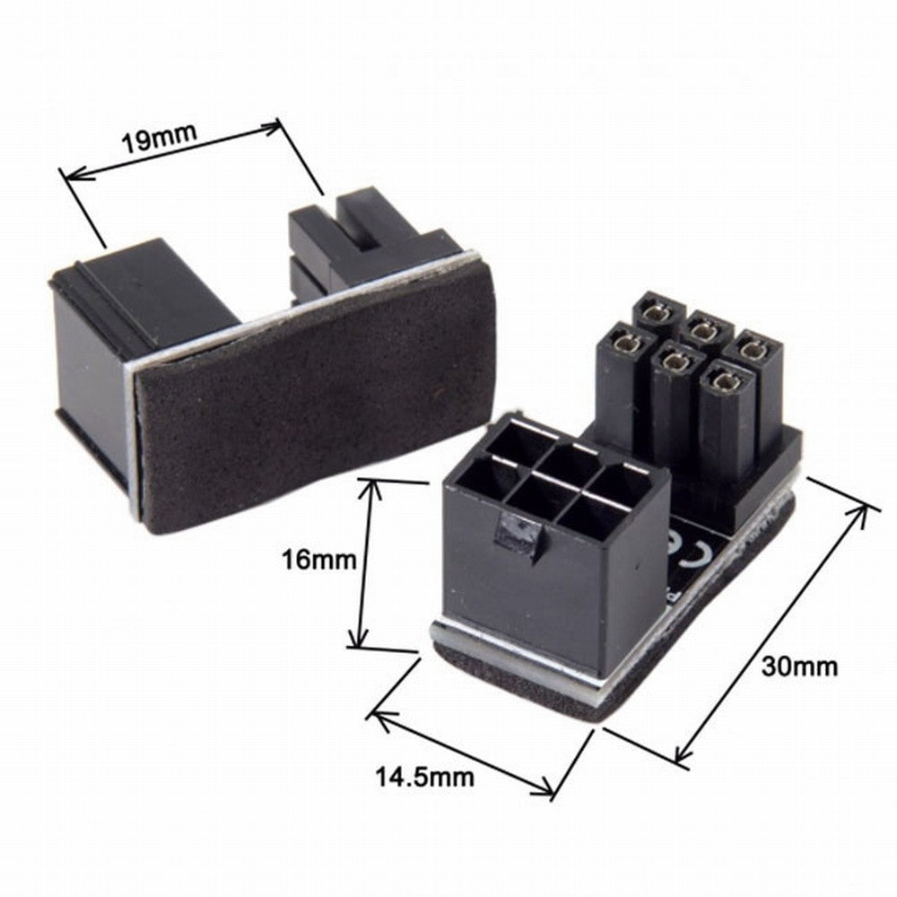 Chenyang ATX 6Pin Female to 6pin Male 180 Degree Angled Power Adapter for Desktops Graphics Card PW-008