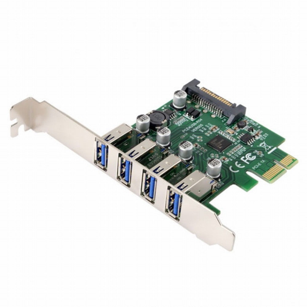 Chenyang Low Profile 4 Ports PCI-E to USB 3.0 HUB PCI Express Expansion Card Adapter 5Gbps for Motherboard U3-101