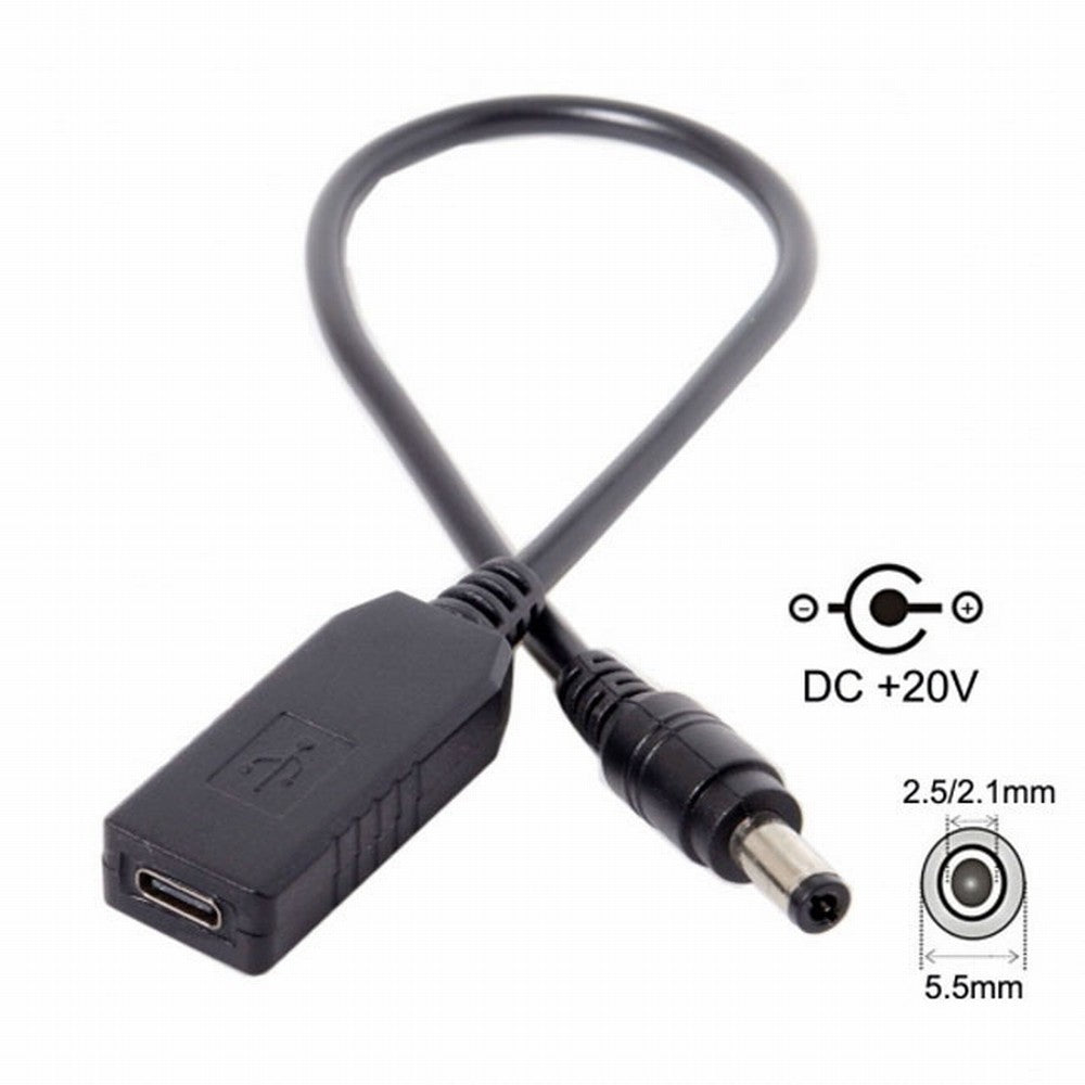 Chenyang USB 3.1 Type C USB-C to DC 20V 5.5 2.5mm 2.1mm Power Plug PD Emulator Trigger Charge Cable for Laptop UC-100-5525MM