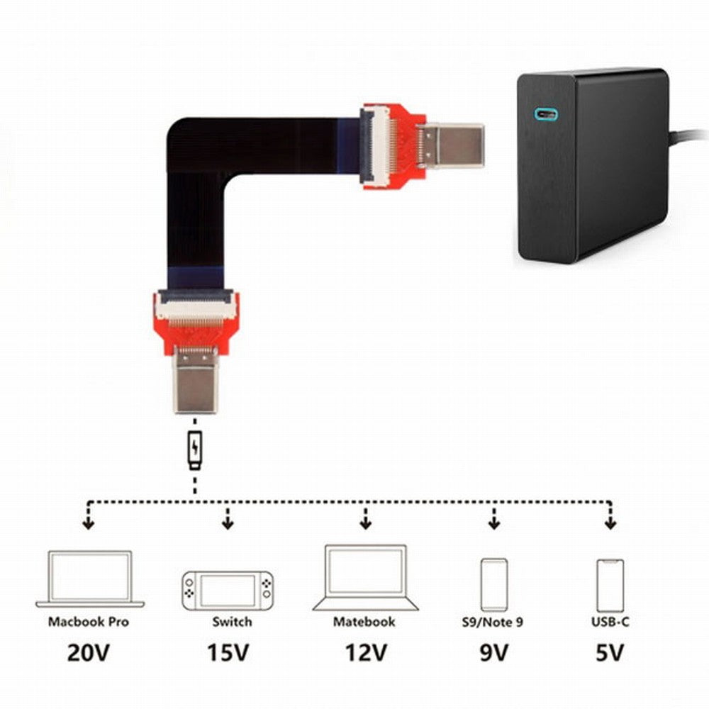 Chenyang FPC Flat USB 3.1 Type-C USB-C Male to Male Data Cable for Macbook Laptop Phone Drive CC-UC-110