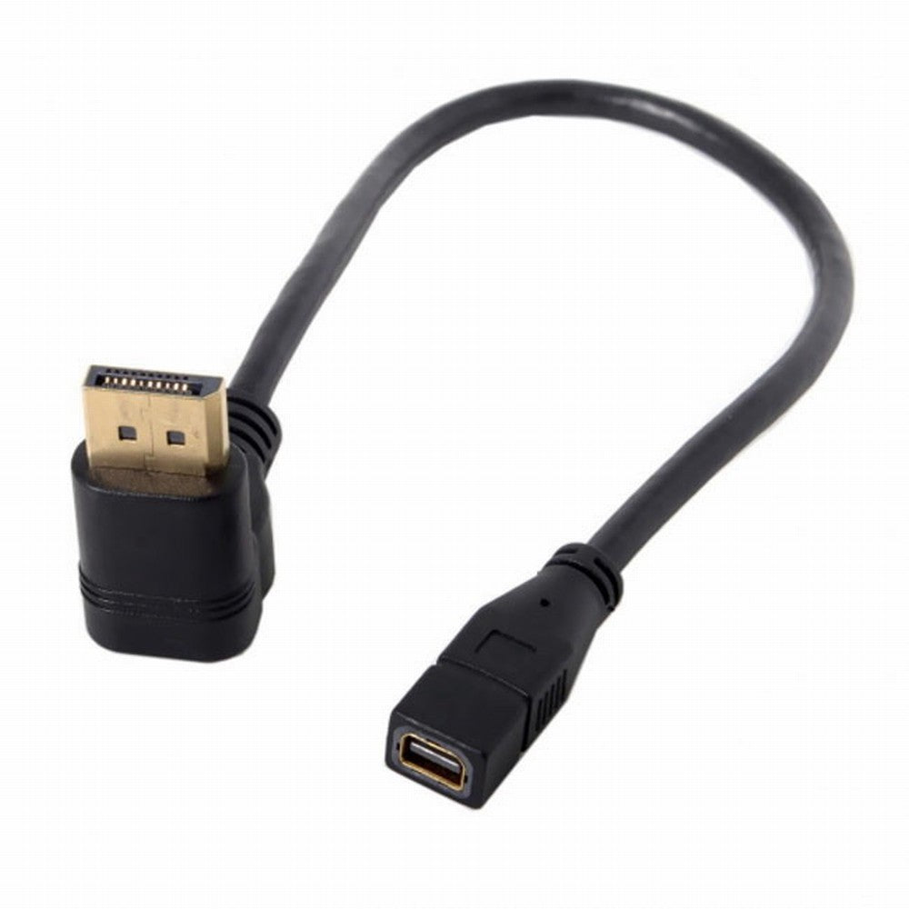 Chenyang Up Angled DP DisplayPort 90 Degree to Mini DP DisplayPort Female Cable for Displays Monitors DP-048-UP