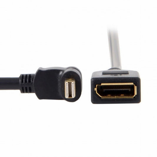 Chenyang Up Angled Mini DP DisplayPort 90 Degree to DisplayPort Female Cable for Displays Monitors DP-013-UP