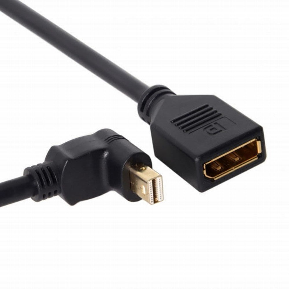 Chenyang Down Angled Mini DP DisplayPort 90 Degree to DisplayPort Female Cable for Displays Monitors DP-013-DN