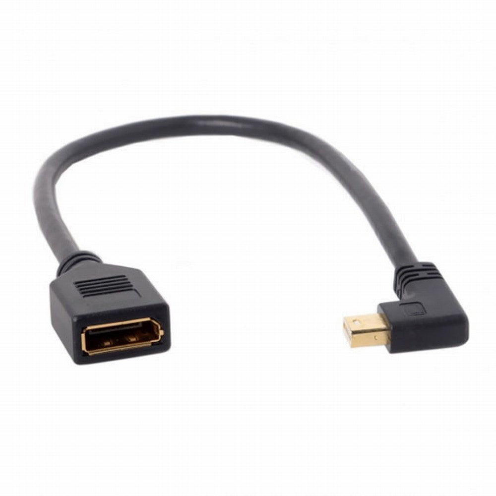 Chenyang Left Angled Mini DP DisplayPort 90 Degree to DisplayPort Female Cable for Displays Monitors DP-013-LE