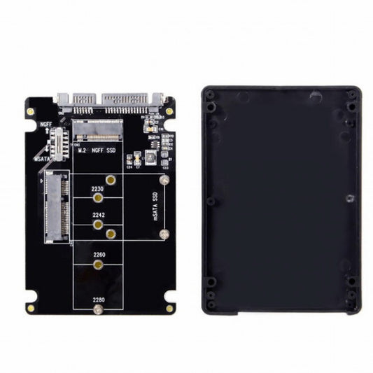 Chenyang Combo M.2 NGFF B-key mSATA SSD to SATA 3.0 Adapter Converter Case Enclosure with Switch SA-011