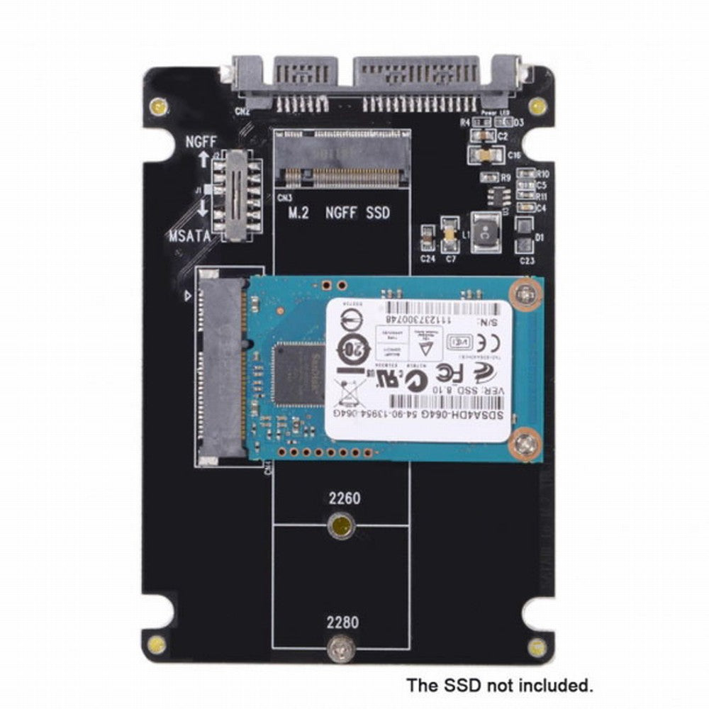 Chenyang Combo M.2 NGFF B-key mSATA SSD to SATA 3.0 Adapter Converter Case Enclosure with Switch SA-011