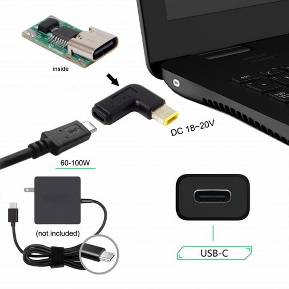 Chenyang USB 3.1 Type C USB-C to Rectangle 11.0*4.5mm Adapter PD Emulator Trigger for Lenovo ThinkPad X1 Carbon UC-112-1145MM