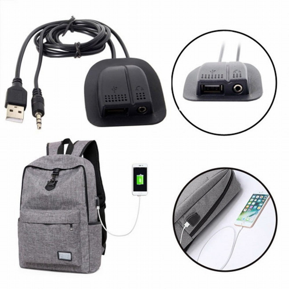 Chenyang Backpack USB 2.0 Audio 3.5mm Charging Cable Practical Convenient Outdoor Travel Camping External U2-019