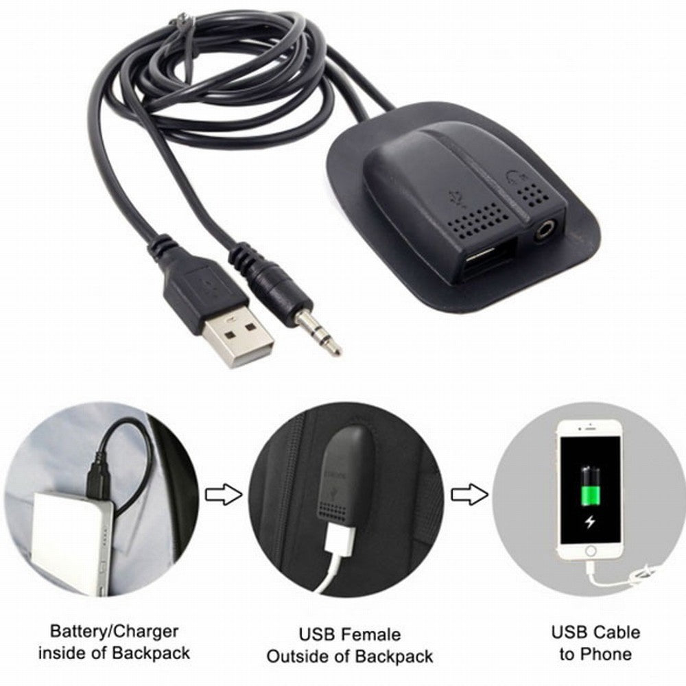 Chenyang Backpack USB 2.0 Audio 3.5mm Charging Cable Practical Convenient Outdoor Travel Camping External U2-019