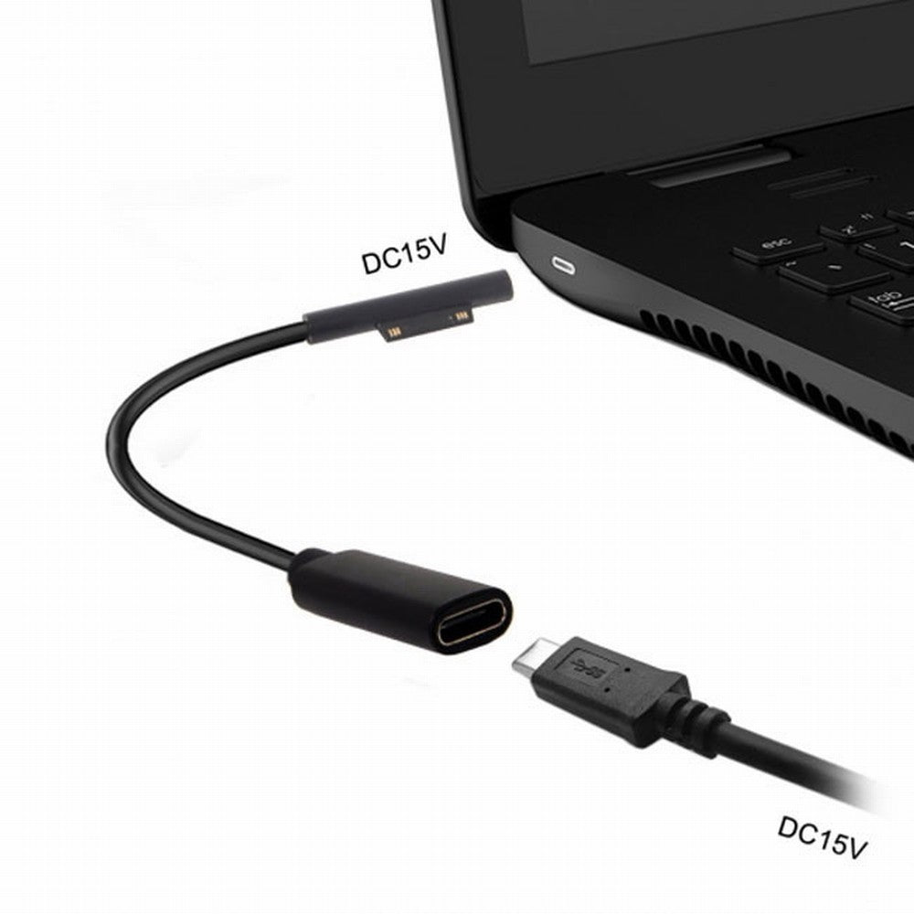 Chenyang DC 15V Type-C USB-C Female to Surface Pro3 Pro4 Pro5 Pro6 Book Pro Charge Cable UC-109-SURFA3