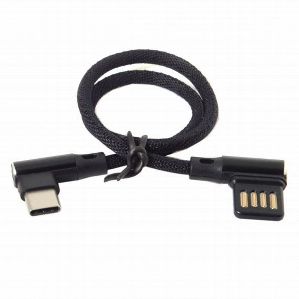 Chenyang USB-C 3.1 Type-C to Left Right Angled 90 Degree USB 2.0 Data Cable with Sleeve for Tablet Phone 15cm UC-114