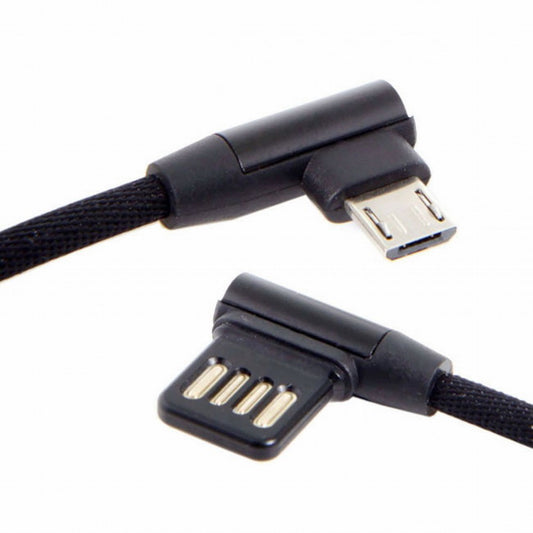 Chenyang Micro USB 5Pin to Left Right Angled 90 Degree USB 2.0 Data Cable with Sleeve for Tablet Phone 15cm U2-114