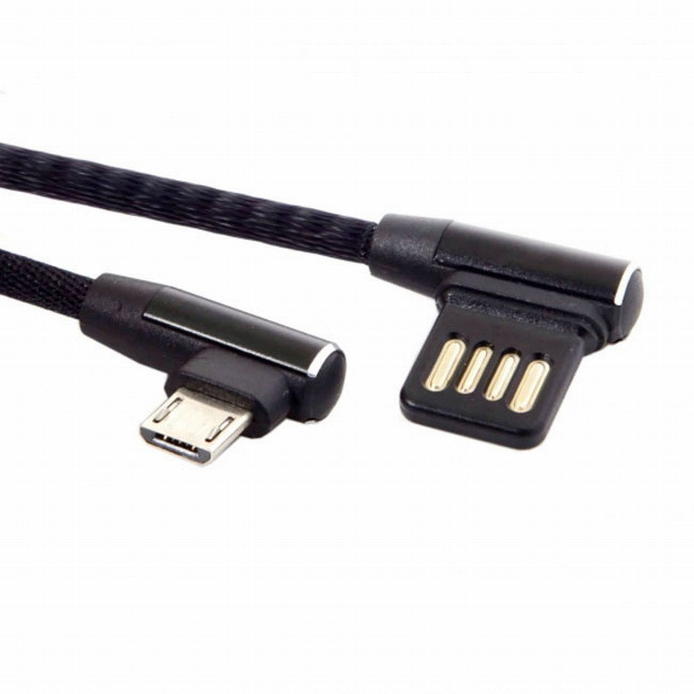 Chenyang Micro USB 5Pin to Left Right Angled 90 Degree USB 2.0 Data Cable with Sleeve for Tablet Phone 15cm U2-114