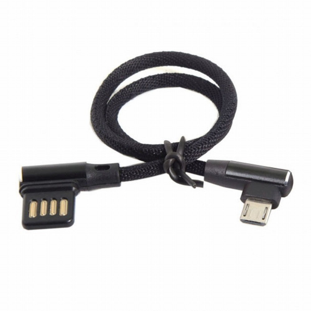 Chenyang Micro USB 5Pin to Left Right Angled 90 Degree USB 2.0 Data Cable with Sleeve for Tablet Phone 15cm U2-114