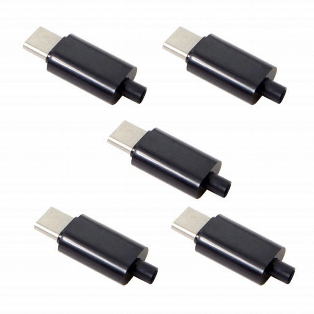 Chenyang 5pcs/lot DIY 24pin USB Type C USB-C Male OTG Host Type 5.1k Resistor with Black Housing Cover UC-107-BK