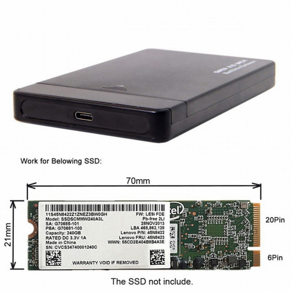 Chenyang USB-C Type-C to 20+6Pin Thinkpad X1 Carbon SATA SSD Hard Disk Case Enclosure UC-122