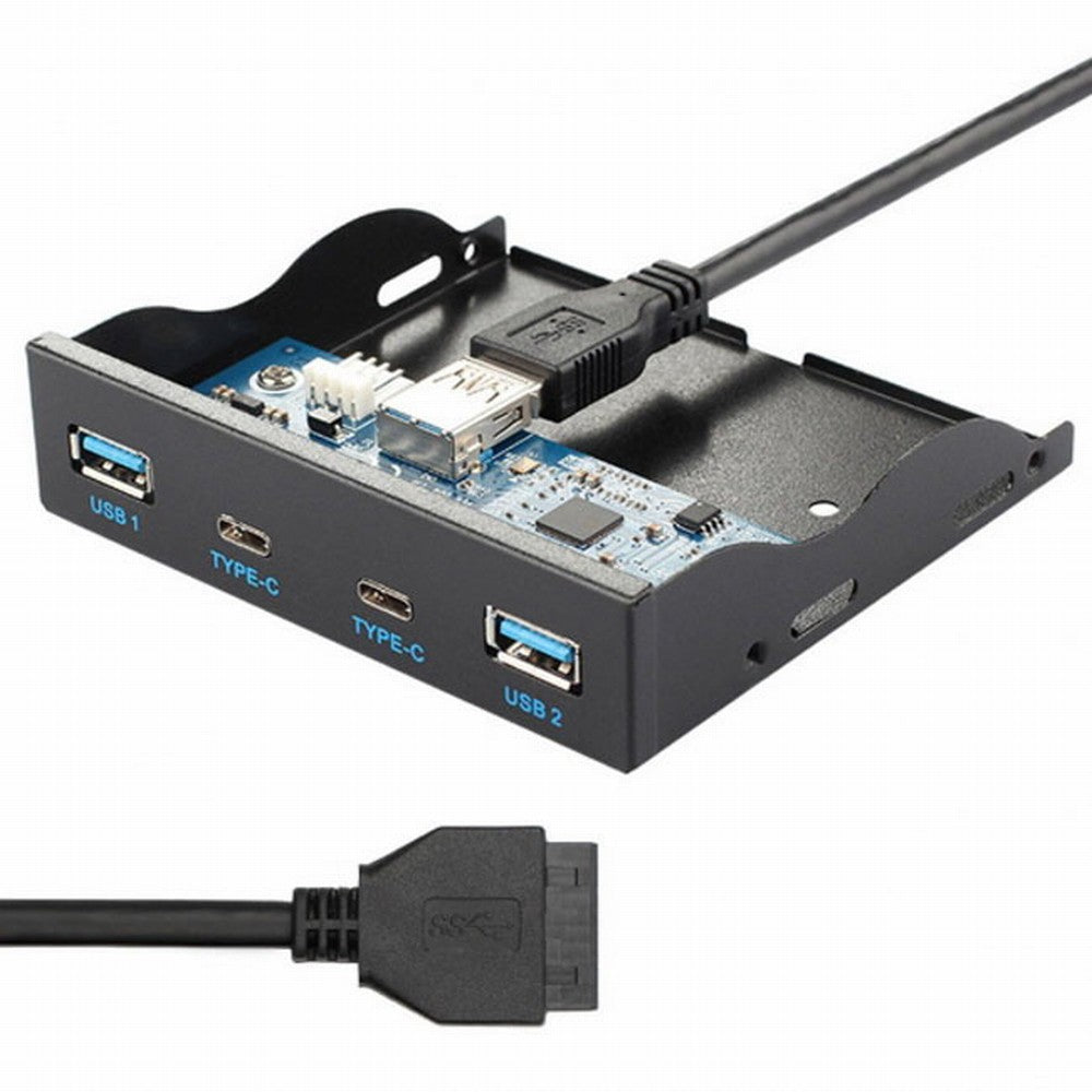 Chenyang USB-C USB 3.0 HUB 4 Ports Front Panel to Motherboard 20Pin Connector Cable for 3.5" Floppy Bay UC-119