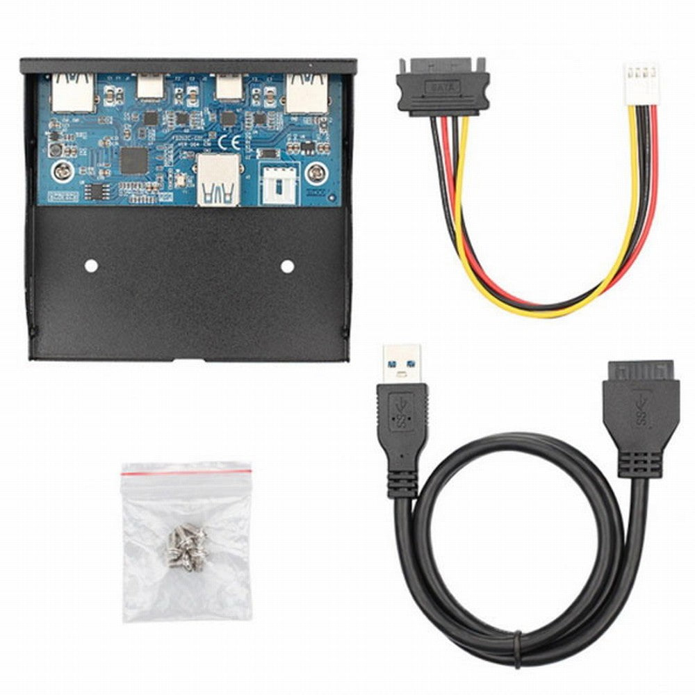 Chenyang USB-C USB 3.0 HUB 4 Ports Front Panel to Motherboard 20Pin Connector Cable for 3.5" Floppy Bay UC-119