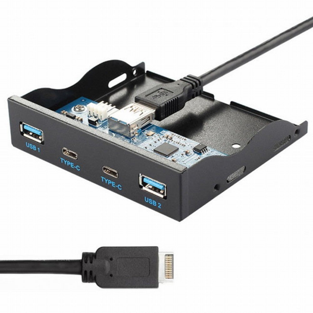 Chenyang USB 3.1 Front Panel Header to USB-C USB 3.0 HUB 4 Ports Front Panel Motherboard Cable for 3.5" Floppy Bay UC-126