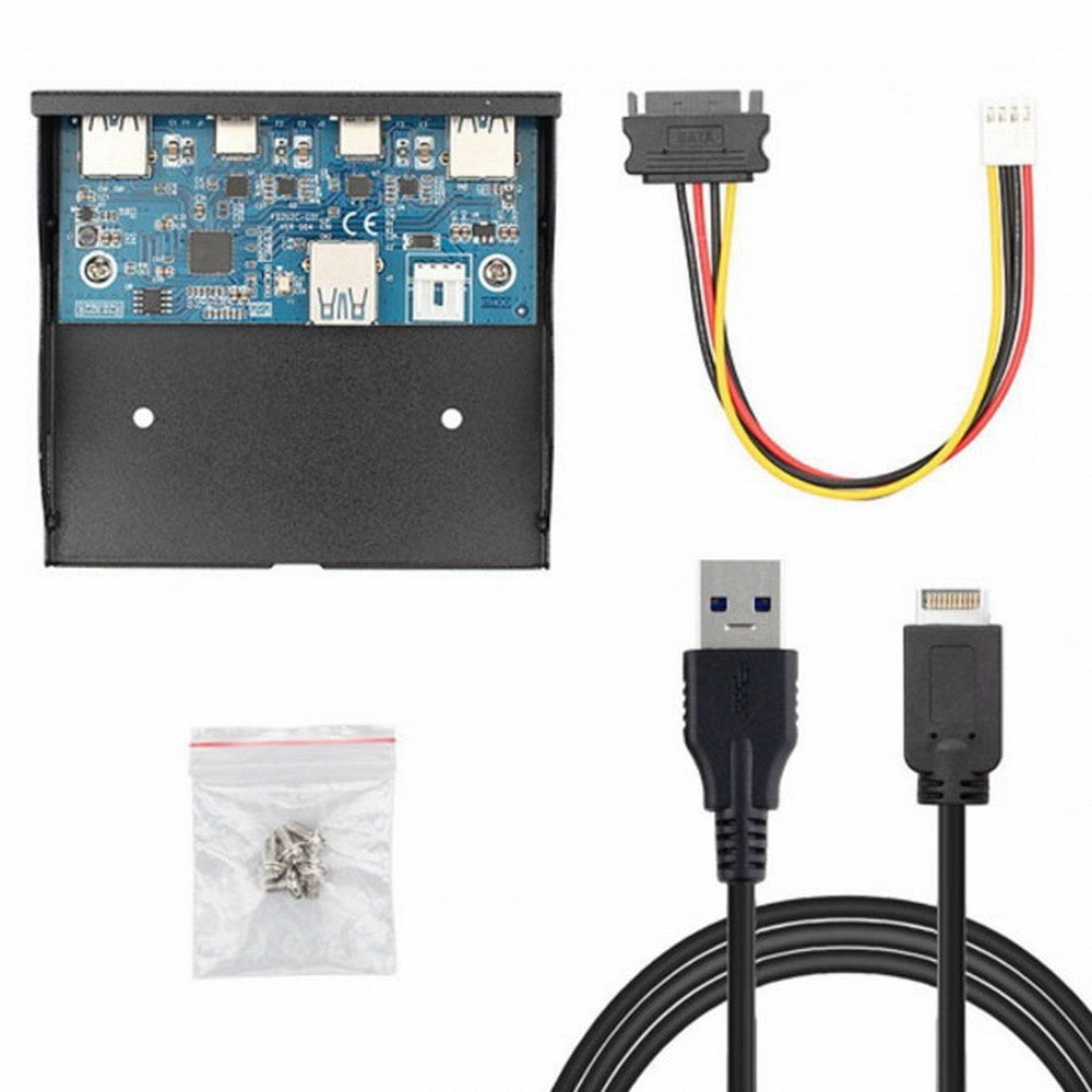 Chenyang USB 3.1 Front Panel Header to USB-C USB 3.0 HUB 4 Ports Front Panel Motherboard Cable for 3.5" Floppy Bay UC-126