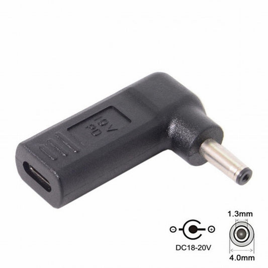 Chenyang USB 3.1 Type C USB-C to DC 19V 4.0*1.3mm Adapter PD Emulator Trigger 90 Degree Angled UC-112-4013MM