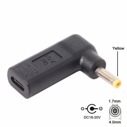 Chenyang USB 3.1 Type C USB-C to DC 19V 4.0*1.7mm Adapter PD Emulator Trigger 90 Degree Angled UC-112-4017MM