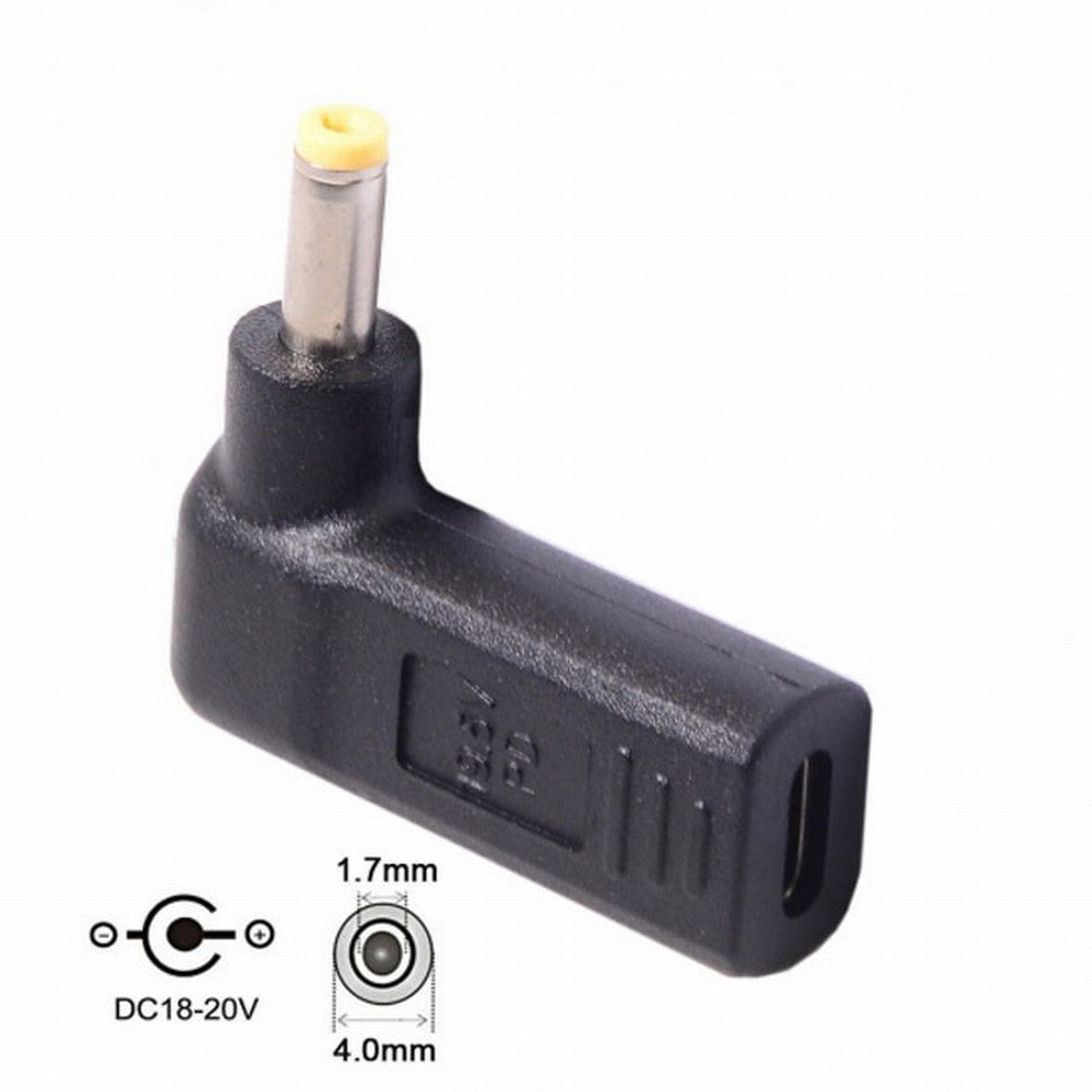 Chenyang USB 3.1 Type C USB-C to DC 19V 4.0*1.7mm Adapter PD Emulator Trigger 90 Degree Angled UC-112-4017MM