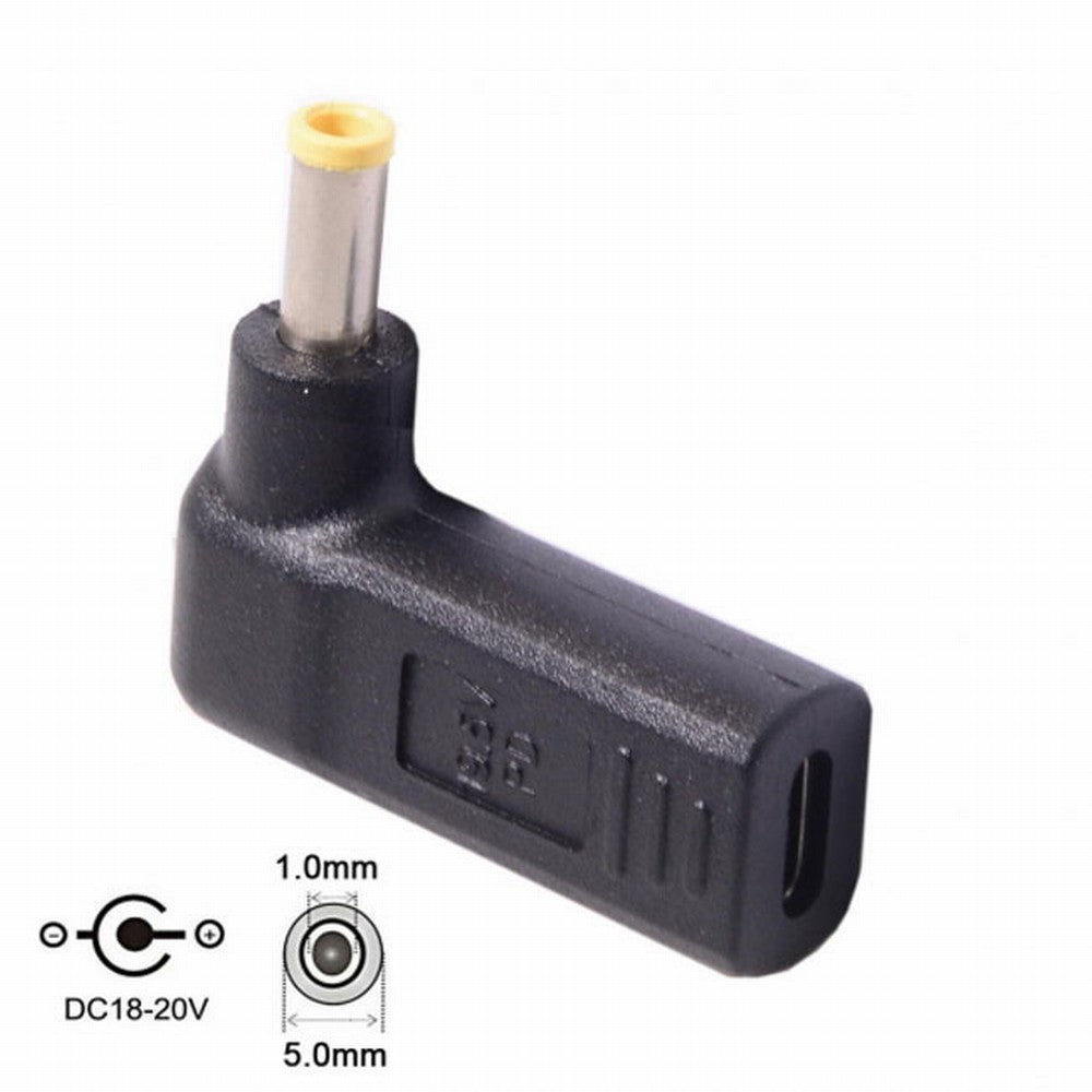 Chenyang USB 3.1 Type C USB-C to DC 19V 5.0*1.0mm Adapter PD Emulator Trigger 90 Degree Angled Yellow UC-112-5010MM