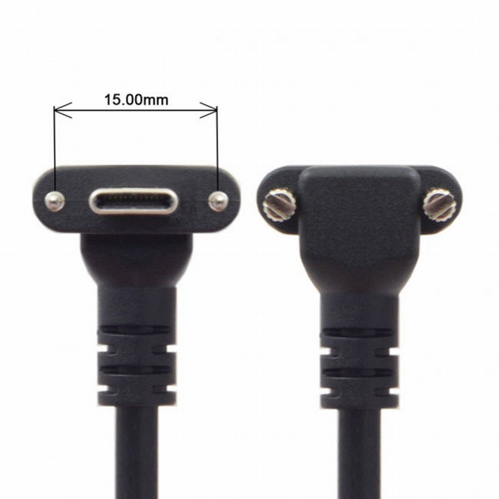 Chenyang Down Up Angled USB 3.1 Type-C Dual Screw Locking to Standard USB3.0 Data Cable 90 Degree for Camera CC-UC-128