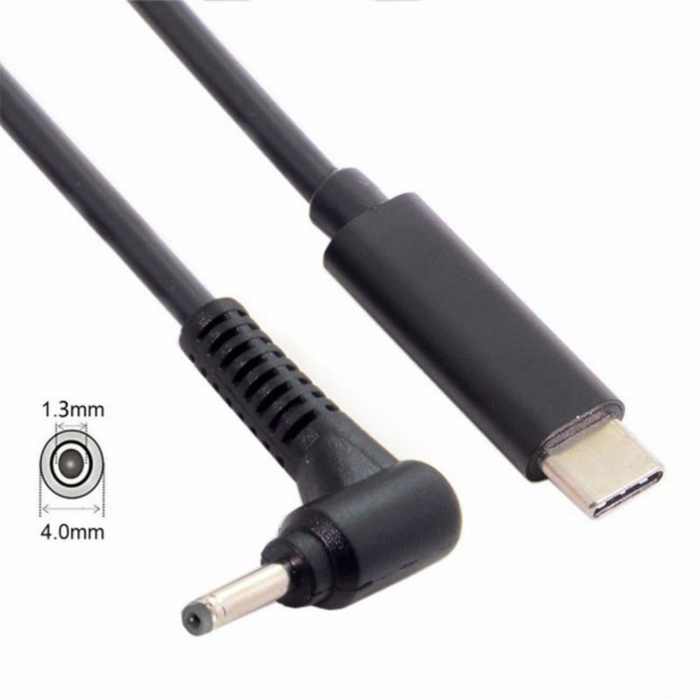 Chenyang Type C USB-C Input to DC 4.0*1.3mm Power PD Charge Angled Cable for Laptop 18-20V UC-106-4013MM