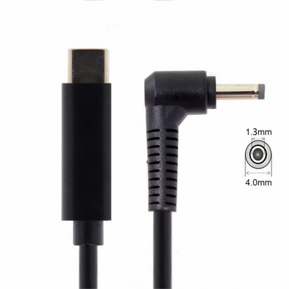 Chenyang Type C USB-C Input to DC 4.0*1.3mm Power PD Charge Angled Cable for Laptop 18-20V UC-106-4013MM