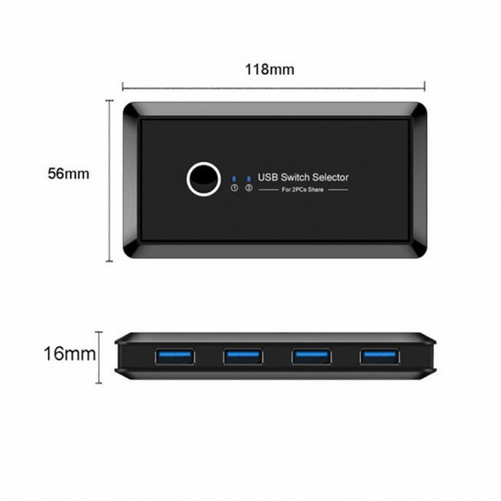 Chenyang KVM USB 3.0 Switch Selector 2 Port PCs Sharing 4 Devices for Keyboard Mouse Scanner Printer U3-025