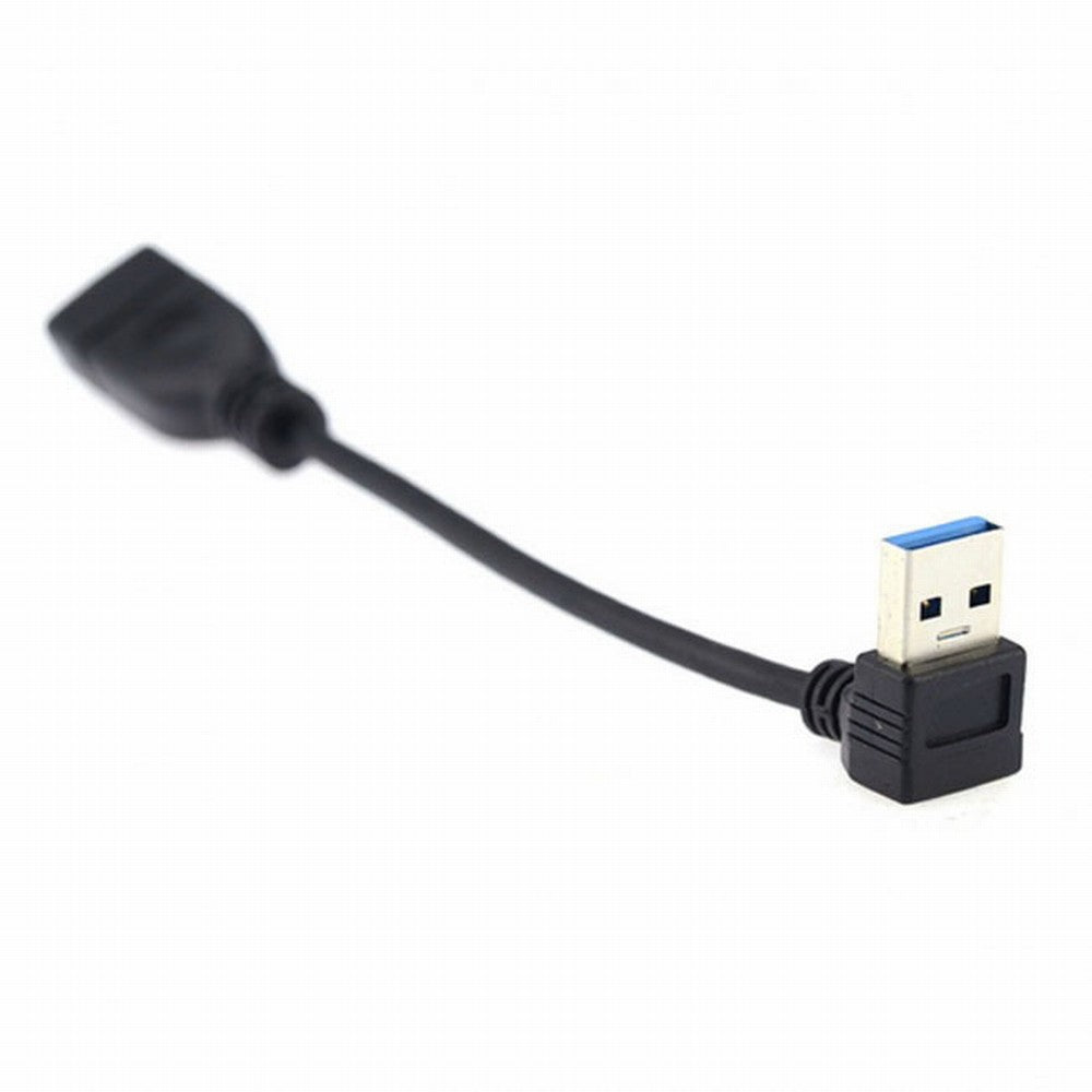 Chenyang Down Angled USB 3.0 Type-A Male to USB 3.0 Type-A Female Extension Cable 20cm 5Gbps 90 Degree U3-036-DN