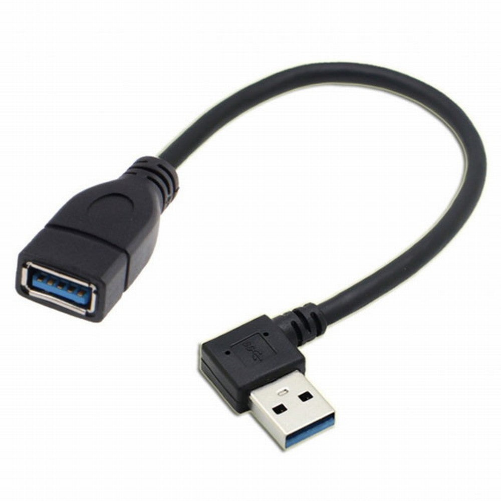 Chenyang Left Angled USB 3.0 Type-A Male to USB 3.0 Type-A Female Extension Cable 20cm 5Gbps 90 Degree U3-036-LE