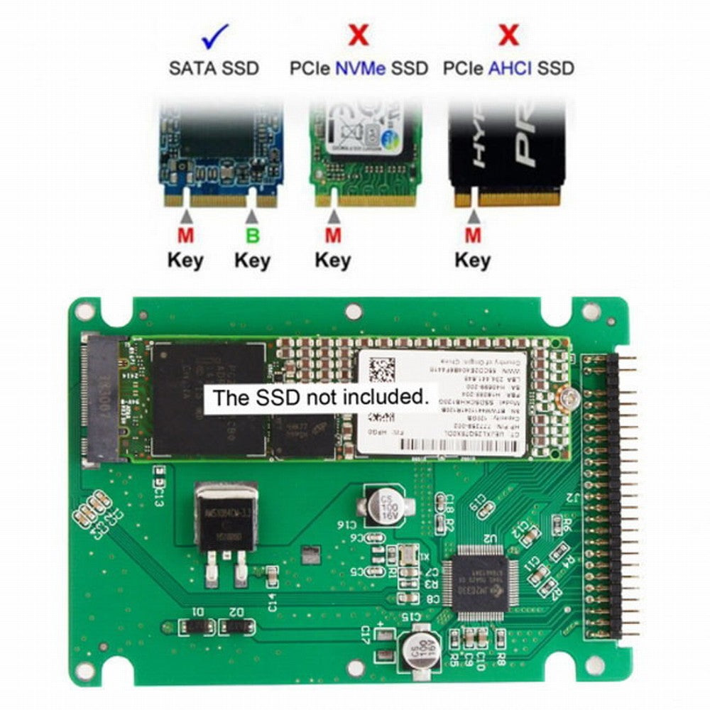 Chenyang NGFF B/M-key SSD to 2.5 inch IDE 44Pin Hard Disk Case Enclosure for Notebook Laptop SA-107