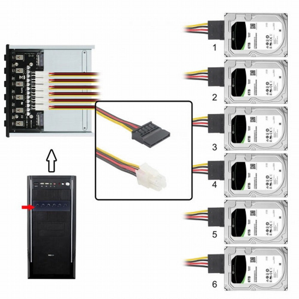 Chenyang 6 Hard Disk Control System Intelligent Control Management System HDD SSD Power Switch with 5.25 CD-ROM Bay PW-020