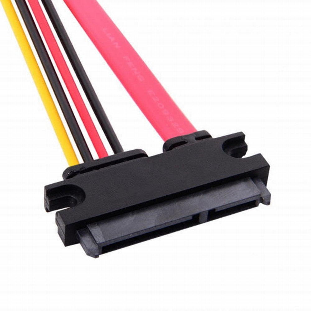 Chenyang Up Angled SATA III 3.0 7+15 22 Pin SATA Male to Female Data Power Extension Cable 30cm SA-065-UP