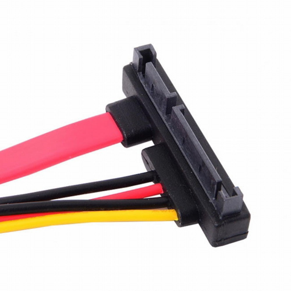 Chenyang Up Angled SATA III 3.0 7+15 22 Pin SATA Male to Female Data Power Extension Cable 30cm SA-065-UP