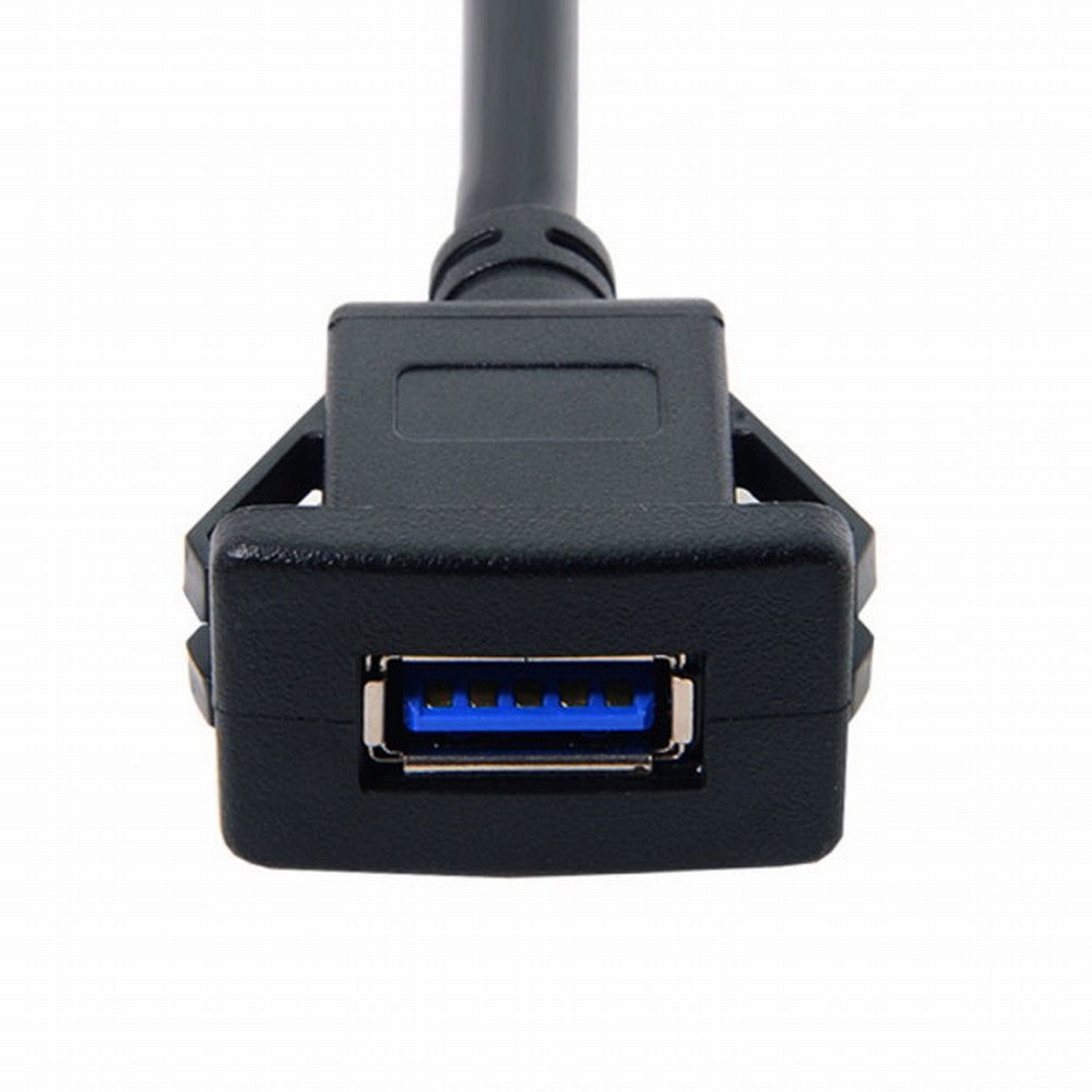 Chenyang 1m Waterproof Single USB 3.0 Extension Latch Mount Car AUX Cable for Dashboard Panel U3-030-1P