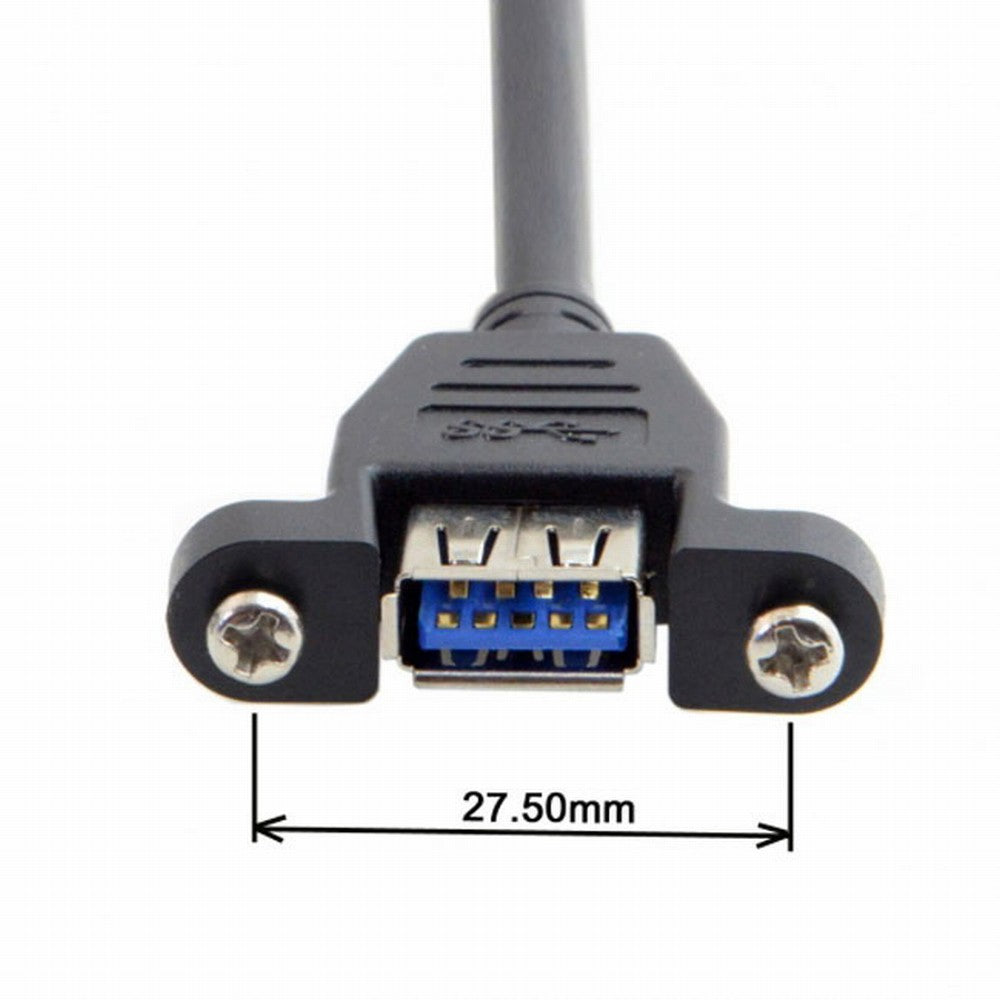 Chenyang USB 3.0 Single Port A Female Screw Mount Type to Motherboard 20pin Header Cable 25cm U3-005-BK