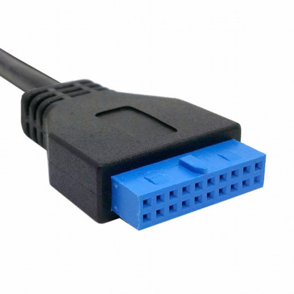 Chenyang USB 3.0 Single Port A Female Screw Mount Type to Motherboard 20pin Header Cable 25cm U3-005-BK