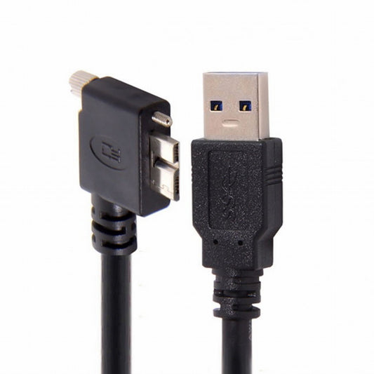 Chenyang  90 Degree Left Angled Micro USB Screw Mount to 3.0 Data Cable for Industrial Camera CC-U3-044-LE